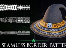 无缝边框花纹图案素材 Artstation – 350 Alpha Seamless Border Patterns Vol.18