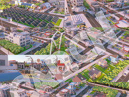 C4D OCTANE低面多边形卡通城市建筑模型