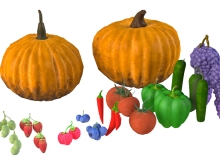 20组低多边形水果3D模型合集 Fruits Collection 游戏动画场景素材