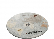 簇绒世界地图地毯装饰地毯3D模型素材下载Tufted The World Rug by Oyoy