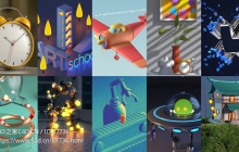 精选Cinema 4D三维建模案例10套全流程教程分享，覆盖建模、渲染、材质、动画等入门到进阶C4D完整实战范例资源