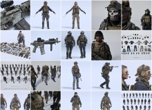 BMS秘密特工特种兵人物角色装备3D模型资产 Shadow Unit C4D/Blender/FBX/OBJ/UE5格式 BMS-shadow unit