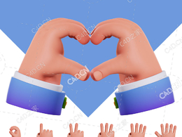 41个卡通手势3D图标模型合集（BLEND/FBX/OB