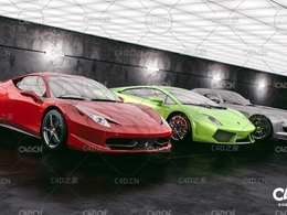 200个实用C4D汽车车漆材质预设 cinema 4d c