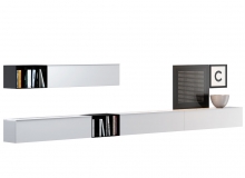 Caccaro品牌悬挂式书柜储物单元3D模型素材下载Suspended Storage Units with Bookcase