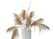 林比25厘米白瓷花瓶配干花Lyngby餐具3D模型素材下载White Lyngby Vase 25 cm with Dri