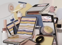 折叠智能手机产品C4D模型下载buch of smartphones