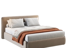 拉链单人床头板床Calligaris家具3D模型素材下载Zip Bed with Single Headboard by Cal