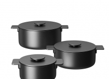 Serax品牌黑色表面系列炊具套装3D模型素材下载Surface Black Cooking Pot Set by Sera