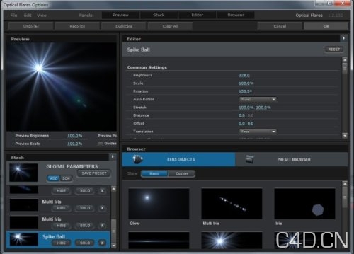 AE插件：镜头光晕Optical FlaresV1.2.132win_32_64（带汉化）