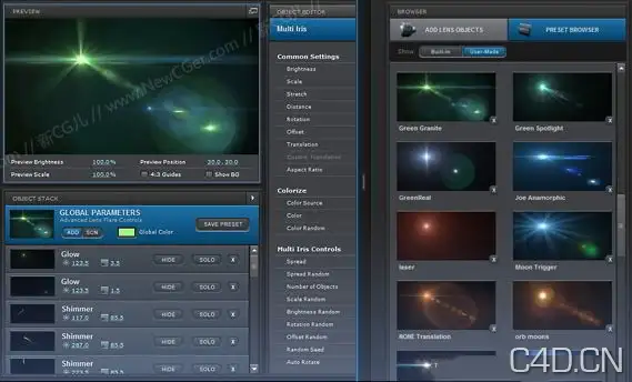 镜头光晕插件 VideoCopilot Optical Flares 1.2.132 for AE CS6 Mac/Win 32/64Bit下载 - C4D之家 - 82-1.jpg
