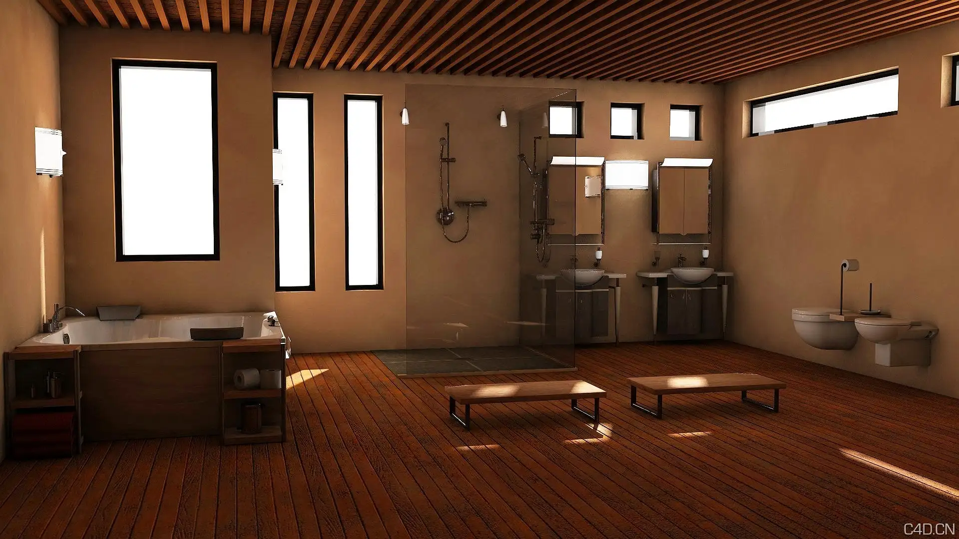 Archc4d作品欣赏-浴室渲染作品［Cinema 4D］