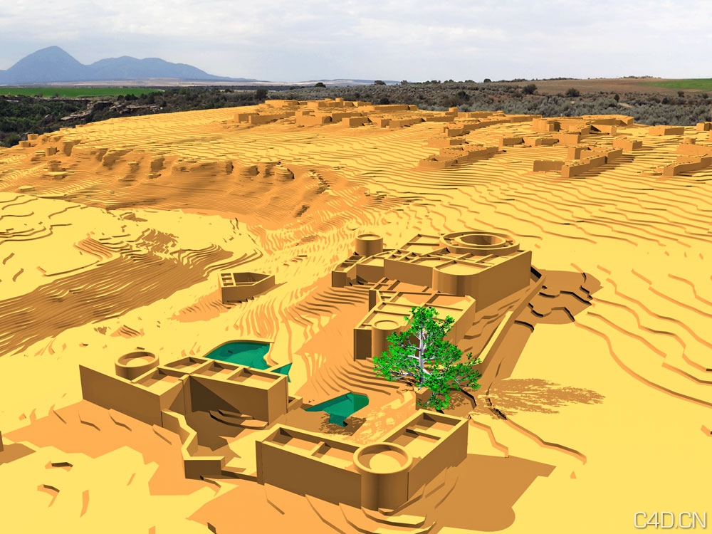 建筑师使用CINEMA 4D重建古代印第安城市废墟