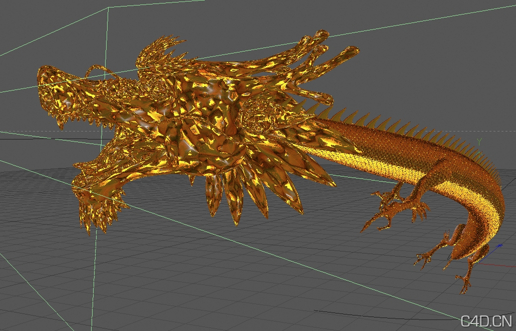 C4D金龙模型（带动画、贴图） Dragon