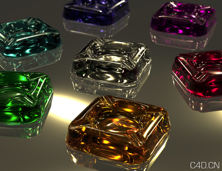 玻璃烟灰缸烟灰缸C4D模型 Ashtray - C4D之家 - Snip20120816_5.png