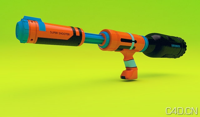 C4D儿童玩具模型-激光枪模型-Gun