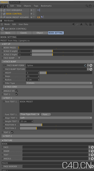 BOOK PRESET 翻书C4D预设文件