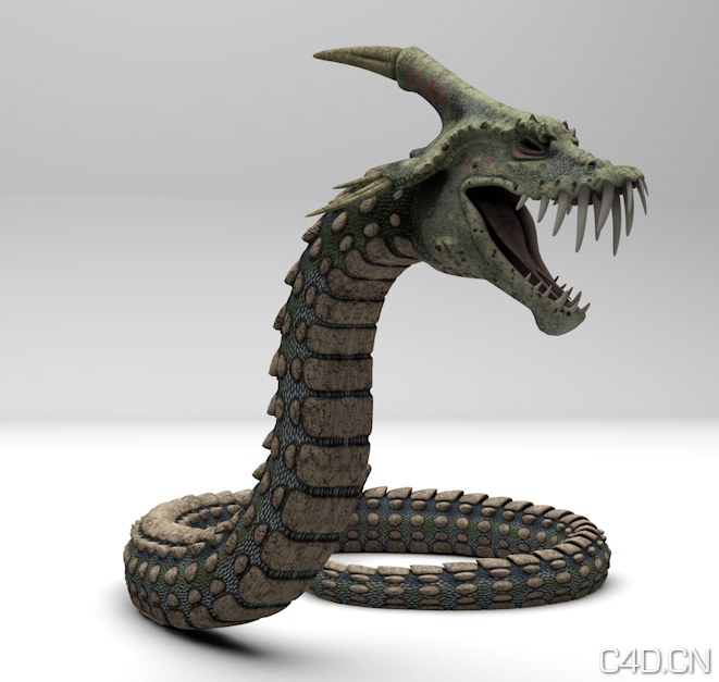 C4D独角蛇模型 Snake Model - C4D之家 - Snip20120825_4.png