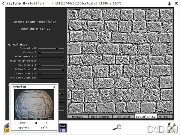 超级法线凹凸生成软件》(CrazyBump)1.101/含和谐[压缩包] - C4D之家 - 01224LA1-4.jpeg