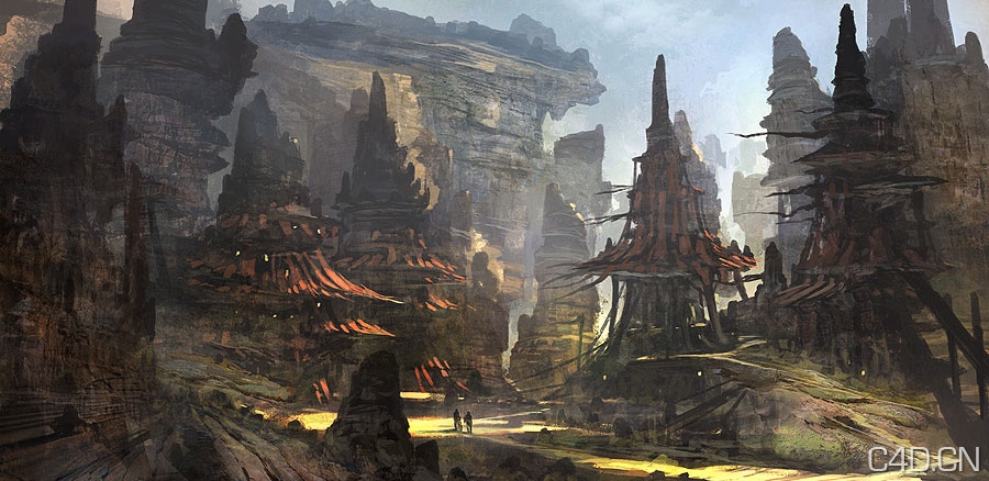 Concept Artist show us how he design some environments images for video games. - C4D之家 - Designing MMORPG Landscapes - 02.jpeg