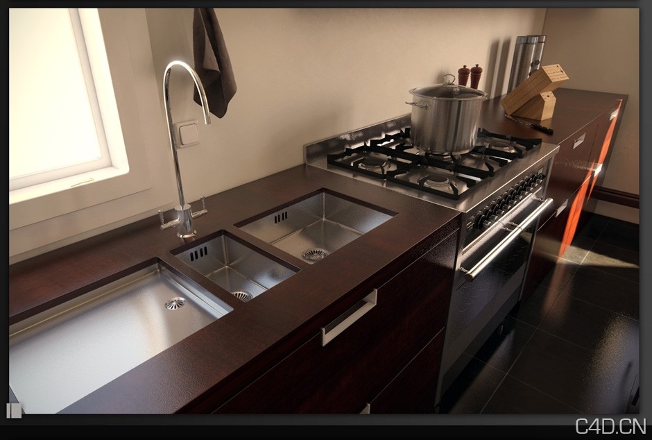 Kitchen Interior Render - Mental Ray - C4D之家 - portfolio7.jpeg