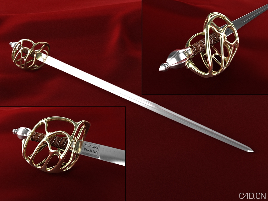 C4D渲染作品欣赏-剑 - C4D之家 - cavalry_sword.jpeg