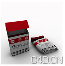 C4D国外香烟盒模型 Cigarette case