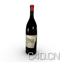 C4D酒瓶模型：红酒、葡萄酒 Bottle - C4D之家 - tn-wbottl.jpeg