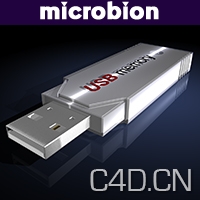 C4D USB 优盘模型：A model of a USB memory module. - C4D之家 - ad-usbmodule.jpeg