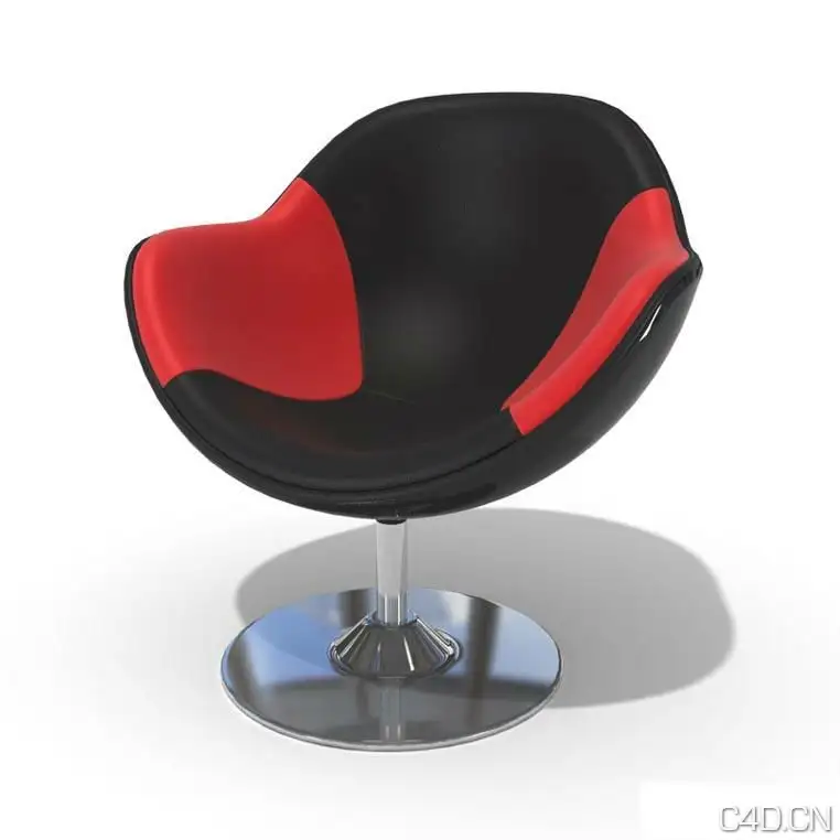 Sofa真皮黑红靠背沙发115 - C4D之家 - A.jpg