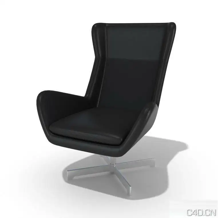 Sofa真皮黑色靠背沙发114 - C4D之家 - A.jpg