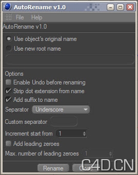 AutoRename - a plugin for cinema 4d - C4D之家 - autorename.jpeg