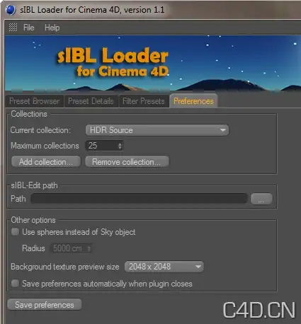 smart IBL loader plugin version 1.15 & 1.2 for cinema 4d