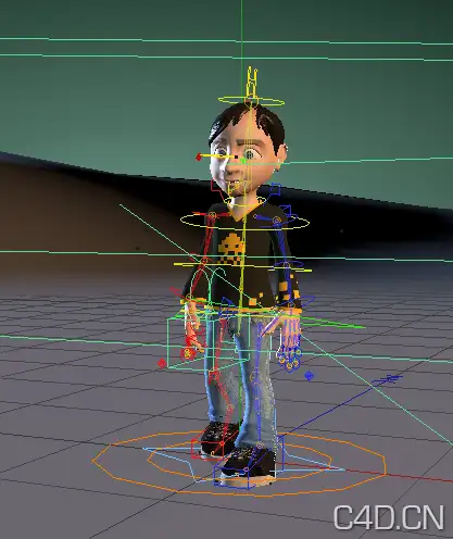C4D小男孩模型 带动画、材质、骨骼-CMotion (Bruno)
