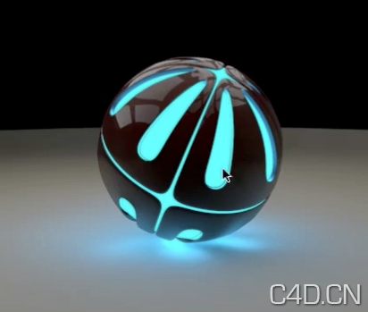 C4D GI全局光视频教程：制一个发光球