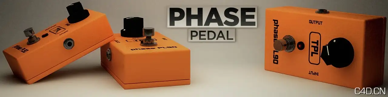 The Pixel乐器配件：移相器踏板C4D模型 phase pedal - C4D之家 - Phase-Pedal.jpg