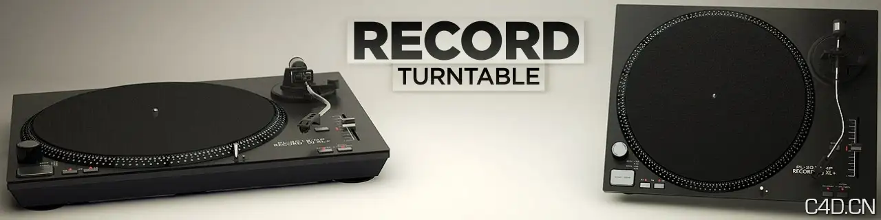 The Pixel乐器：留声机C4D模型 Record Turntable