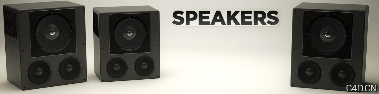 The Pixel乐器：扬声器 音箱C4D模型 Speaker - C4D之家 - Speakers.jpg
