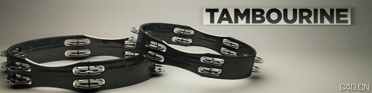 The Pixel乐器：铃鼓C4D模型 Tambourine - C4D之家 - Tambourine.jpg