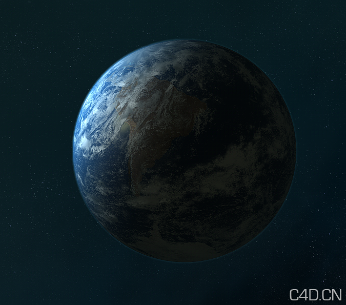 C4D高精度地球模型 Earth