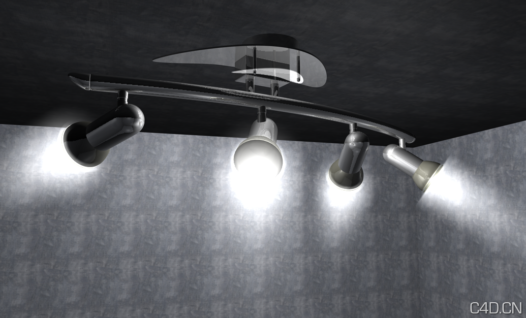 C4D射灯模型：室内射灯（4个一组）Spotlights - C4D之家 - Snip20121011_10.png