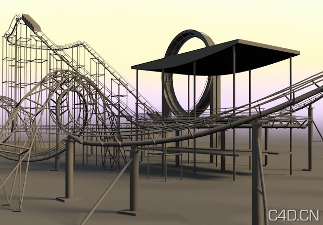 C4D过山车模型 C4D经典过山车工程文件 Cinema4D过山车模型 过山车三维模型 - C4D之家 - 1-12012Q323000-L.jpeg
