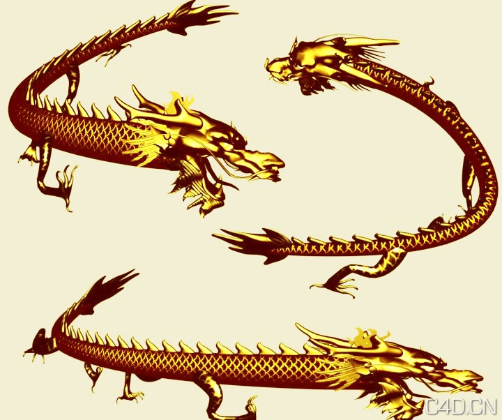 金龙模型 3D龙 飞舞的金龙3D模型 龙模型 MAX龙模型 龙3D模型