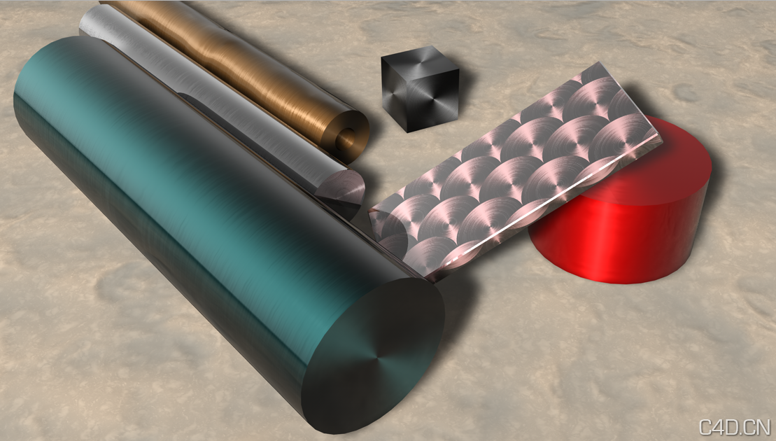 C4D拉丝不锈钢材质