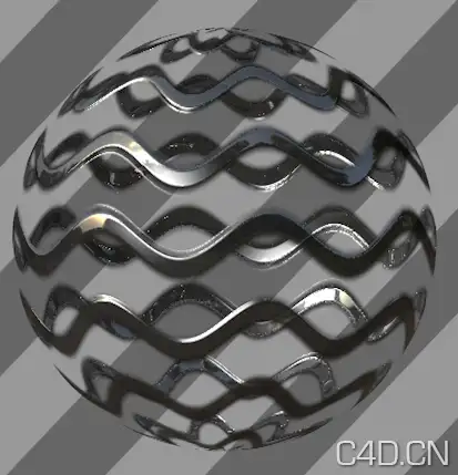 C4D金属波浪网格 Wave grid 0003