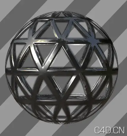 C4D三角金属网格材质 Triangular grid