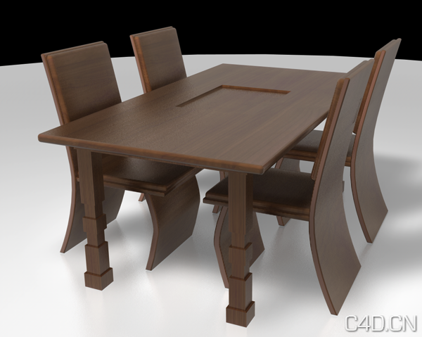 C4D餐桌、餐椅模型 Dining table - C4D之家 - Snip20121126_33.png