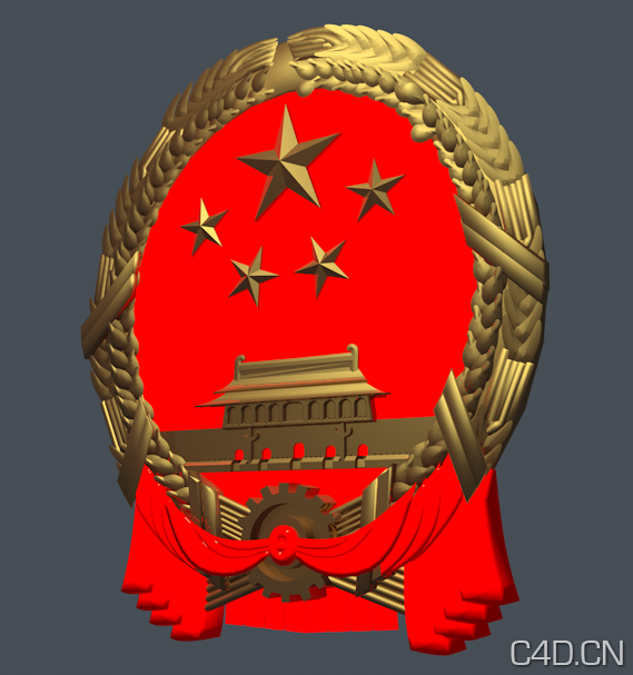C4D国徽模型