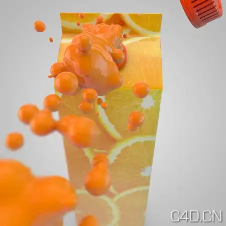 C4D挤压果汁模型 Squeeze of juice is included!