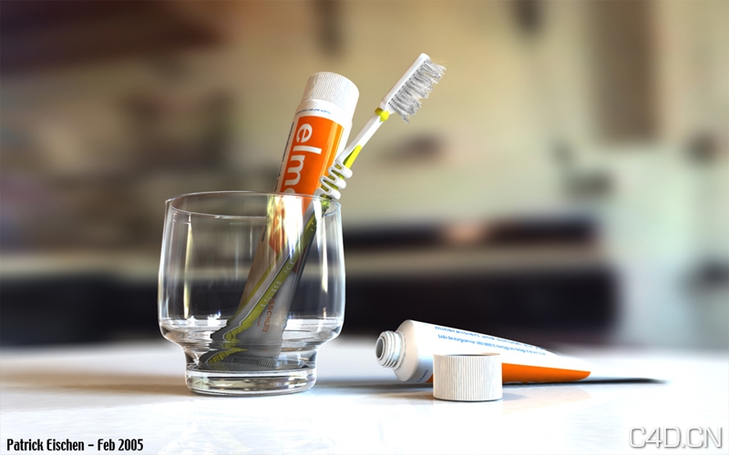 C4D牙膏牙刷渲染作品：Toothbrush